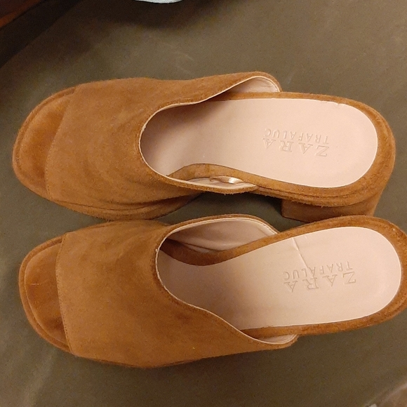 Zara suede peep toe mules size 39(8) - Picture 4 of 8